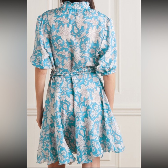 Hannah Artwear Gaia Belted Ruffle Floral Print Silk Dress - Picture 2 of 6